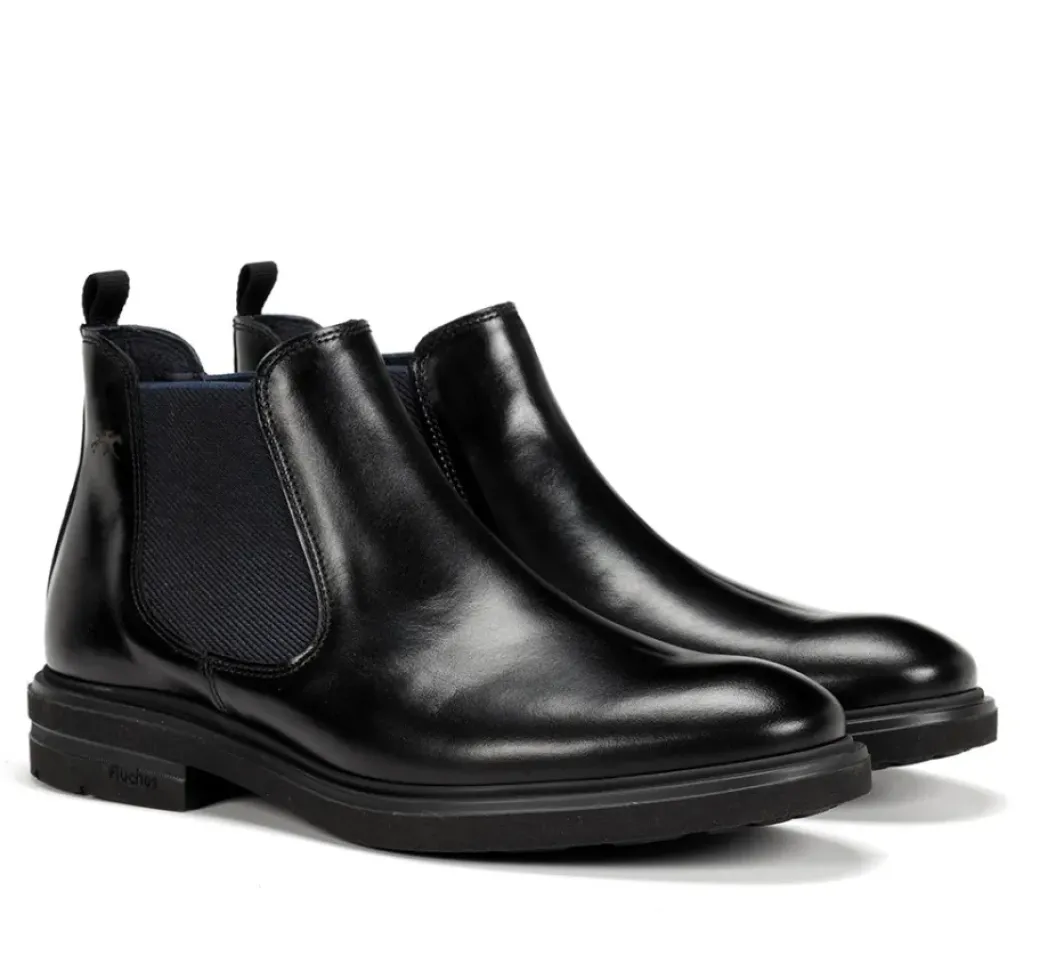 Outlet Fluchos BELGAS F0770 Black Ankle Boot