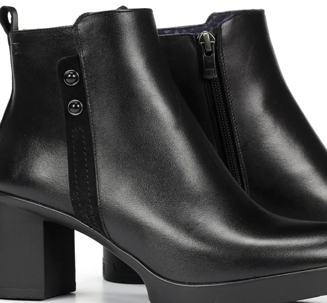 Cheap Fluchos ELITE D9423 Black Ankle Boot