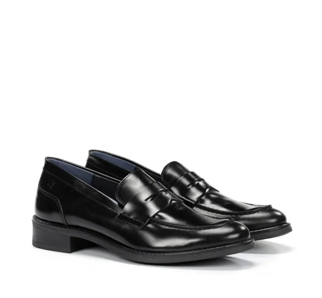 New Fluchos HARVARD D8710 Black Moccasin
