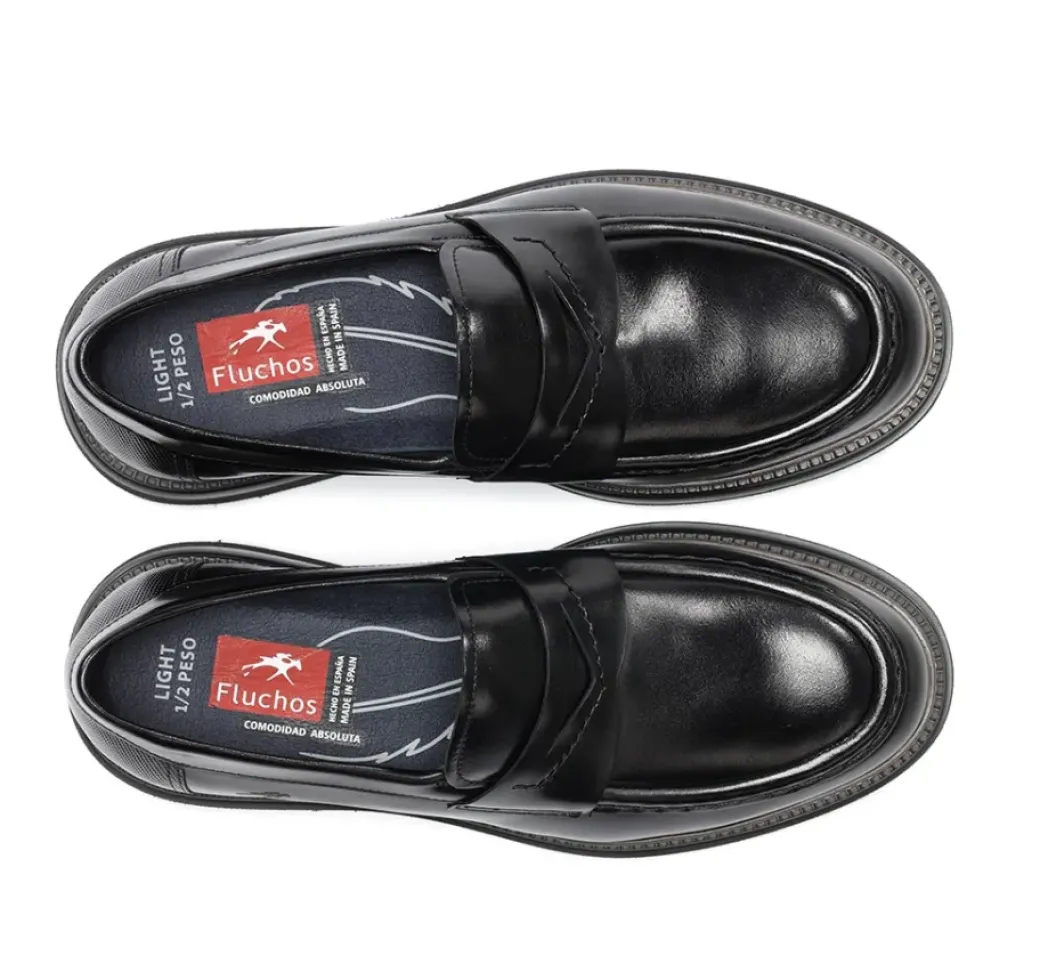 Sale Fluchos LINCON F2058 Black Moccasin