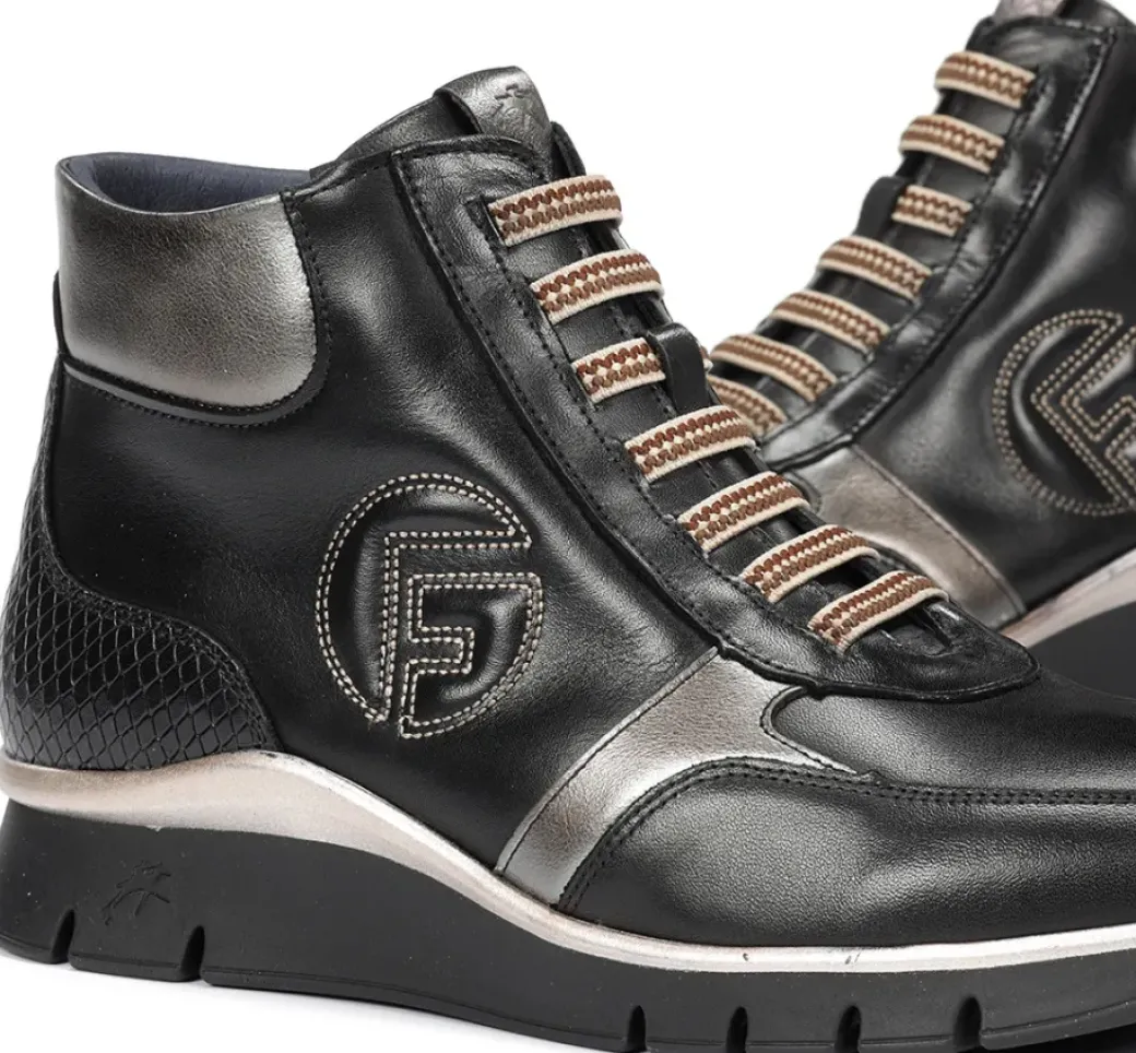 Best Fluchos UNION F2077 Black Ankle Boot