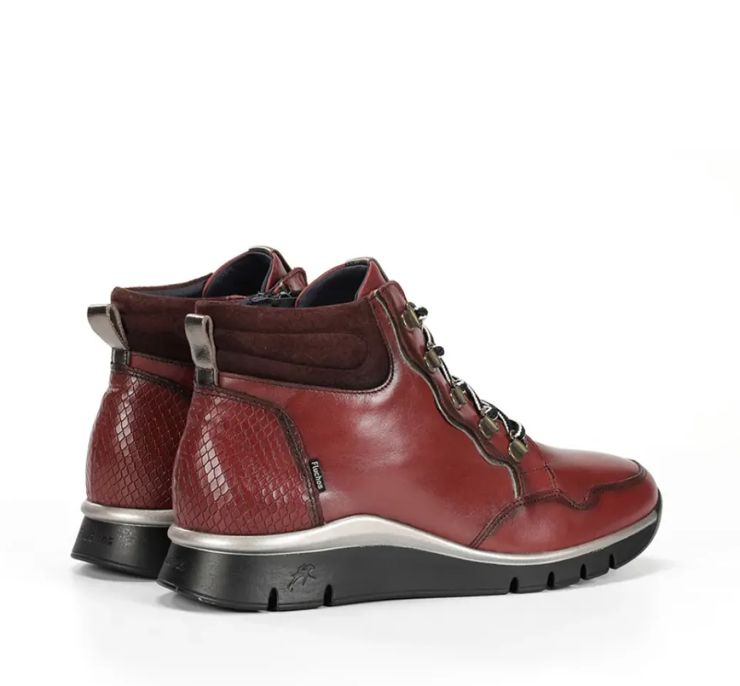New Fluchos UNION F2073 Burgundy Ankle Boot