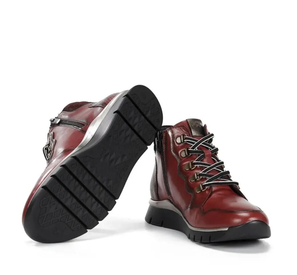 New Fluchos UNION F2073 Burgundy Ankle Boot